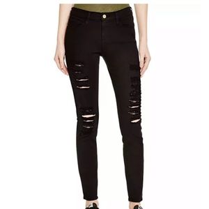FRAME Black Ripped Jeans - Le Skinny de Jeanne